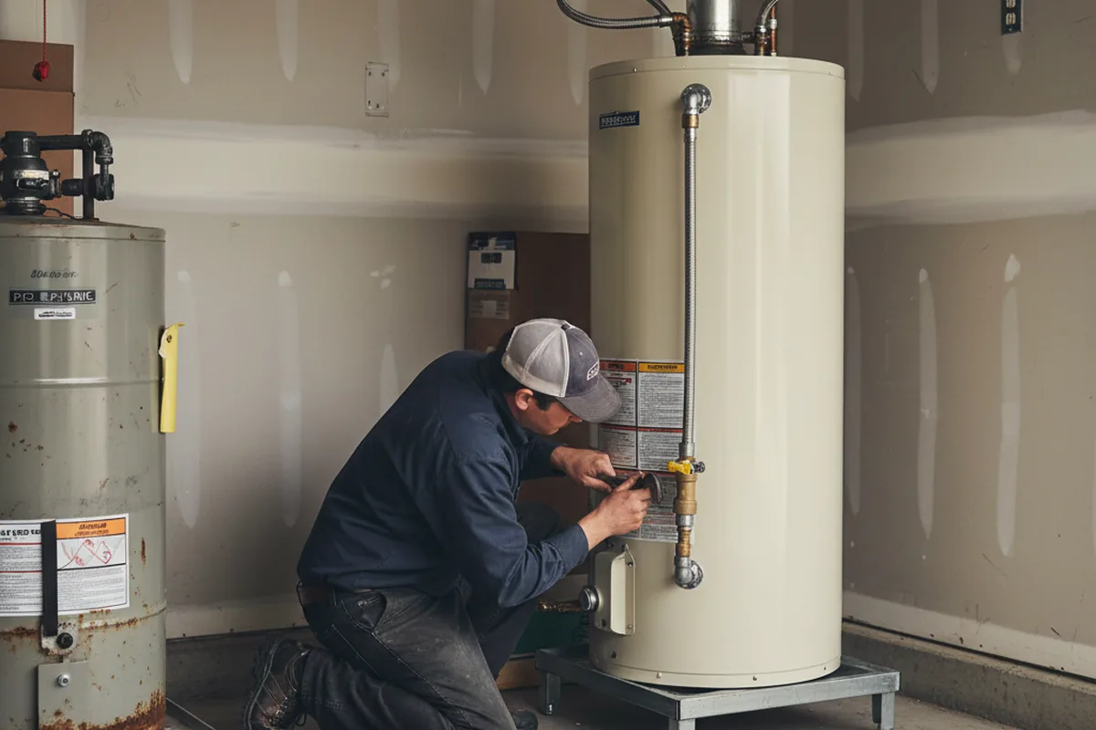 Water heater and shutoff valve replacement in Warner