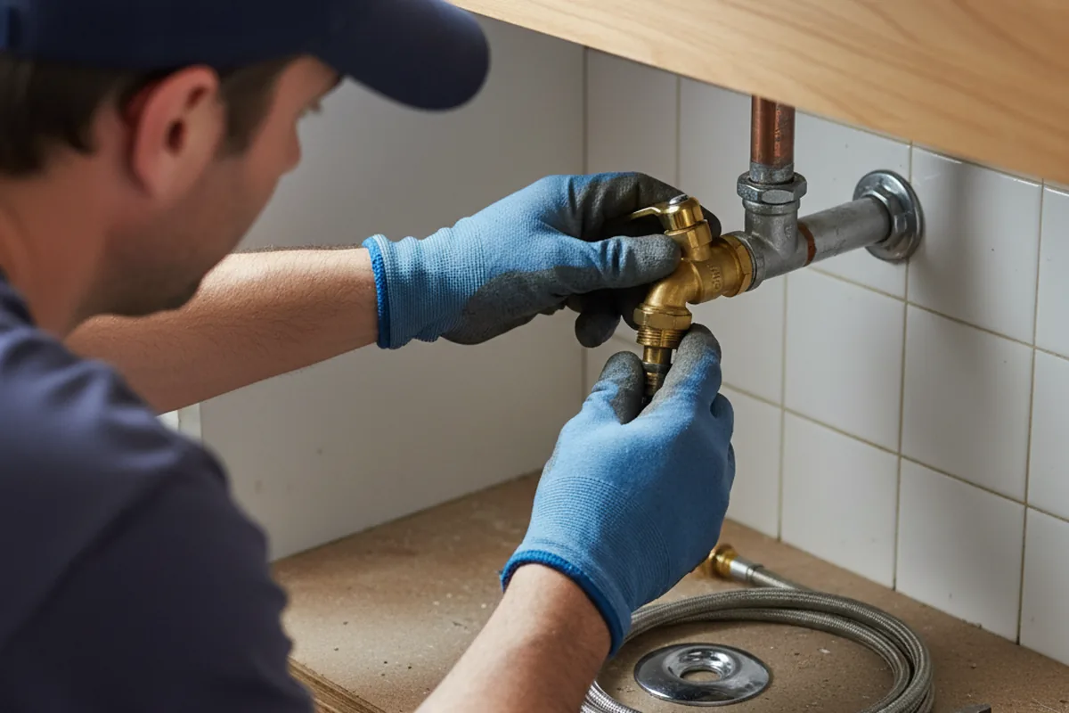 Shutoff valve and fitting work during Well Pump Repair in Warner